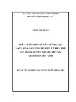 Đề án phát triển một số cây trồng hàng hóa, tạo vùng nguyên liệu gắn với chế biến và tiêu thụ sản phẩm giai đoạn 2016 2020