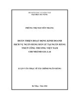 Hoàn thiện hoạt động kinh doanh dịch vụ ngân hàng bán lẻ tại ngân hàng TMCP công thương việt nam chi nhánh gia lai 