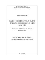 Dạy học đọc hiểu văn bản ca dao ở trường THCS theo quan điểm giao tiếp (Luận văn thạc sĩ)