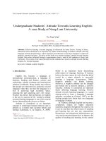 Undergraduate students’ attitude towards learning english a case study at nong lam university