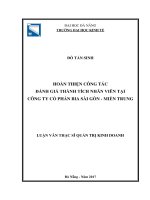 Hoàn thiện công tác đánh giá thành tích nhân viên tại công ty cổ phần bia sài gòn miền trung 