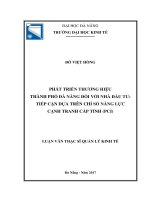 Phát triển thương hiệu thành phố đà nẵng đối với nhà đầu tư  tiếp cận dựa trên chie số năng lực cạnh tranh cấp Tỉnh(PCI) 