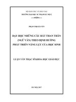 Dạy học những câu hát than thân (ngữ văn 7) theo định hướng phát triển năng lực của học sinh (Luận văn thạc sĩ)