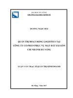 Quản trị hoạt động logistics tại công ty cổ phần phục vụ mặt đất sài gòn chi nhánh đà nẵng 