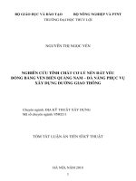 Nghiên cứu tính chất cơ lý nền đất yếu đồng bằng ven biển quảng nam   đà nẵng phục vụ xây dựng đường giao thông tt