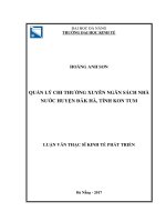 Quản lý chi thường xuyên ngân sách nhà nước huyện đắk hà tỉnh kon tum