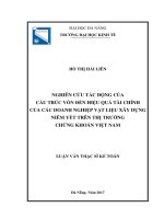 Nghiên cứu tác động của cấu trúc vốn đến hiệu quả tài chính của các doanh nghiệp vật liệu xây dựng niêm yết trên thị trường chứng khoán việt nam 