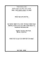 Sự khác biệt của yếu tố hậu hiện đại trong sáng tác của hồ anh thái và haruki murakami tt