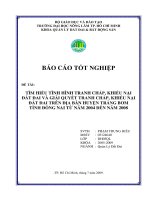 TÌM HIỂU TÌNH HÌNH TRANH CHẤP, KHIẾU NẠI ĐẤT ĐAI VÀ GIẢI QUYẾT TRANH CHẤP, KHIẾU NẠI ĐẤT ĐAI TRÊN ĐỊA BÀN HUYỆN TRẢNG BOM TỈNH ĐỒNG NAI TỪ NĂM 2004 ĐẾN NĂM 2008