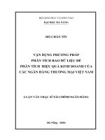 Vận dụng phương pháp phân tích bao dữ liệu để phân tích hiệu quả kinh doanh của các ngân hàng thương mại việt nam 