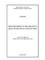 Thơ vịnh trong Ức trai thi tập và Quốc âm thi tập của Nguyễn Trãi (Luận văn thạc sĩ)