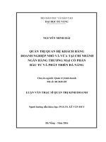 Quản trị quan hệ khách hàng doanh nghiệp nhỏ và vừa tại chi nhánh ngân hàng TMCP đầu tư và phát triển đà nẵng