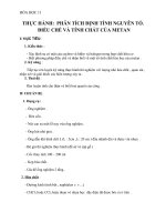 Giáo án Hóa học 11 bài 28: Thực hành phân tích định tính nguyên tố. Điều chế và tính chất của Metan