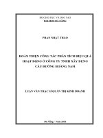 Hoàn thiện công tác phân tích hiệu quả hoạt động ở công ty TNHH xây dựng cầu đường hoàng nam 