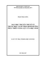 Dạy học truyền thuyết ở trung học cơ sở theo định hướng phát triển năng lực của học sinh (Luận văn thạc sĩ)