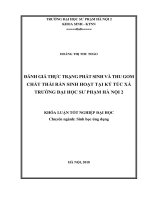 Đánh giá thực trạng phát sinh và thu gom chất thải rắn sinh hoạt tại ký túc xá trường Đại học Sư phạm Hà Nội 2
