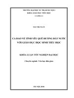 Ca dao về tình yêu quê hương đất nước với giáo dục học sinh tiểu học