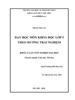 Dạy học môn Khoa học lớp 5 theo hướng trải nghiệm