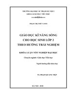 Giáo dục kĩ năng sống cho học sinh lớp 2 theo hướng trải nghiệm