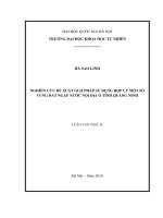 Nghiên cứu đề xuất giải pháp sử dụng hợp lý một số vùng đất ngập nước nội địa ở tỉnh quảng ninh 