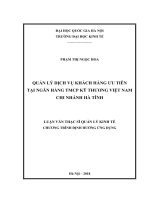 Quản lý dịch vụ khách hàng ưu tiên tại ngân hàng TMCP kỹ thương việt nam – chi nhánh hà tĩnh 