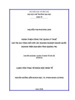 Hoàn thiện công tác quản lý thuế giá trị gia tăng đối với các doanh nghiệp ngoài quốc doanh trên địa bàn tỉnh quảng trị 