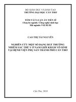 Nghiên cứu một số dạng bất thường nhiễm sắc thể y ở nam giới khám vô sinh tại bệnh viện phụ sản thành phố cần thơ (tt) 