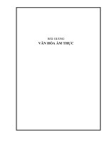 Bài giảng văn hóa ẩm thực