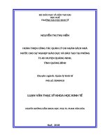 Hoàn thiện công tác quản lý chi ngân sách nhà nước cho sự nghiệp giáo dục và đào tạo tại phòng tài chính – kế hoạch huyện quảng ninh, tỉnh quảng bình 