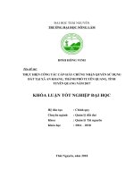 thực hiện công tác cấp giấy chứng nhận quyền sử dụng đất tại xã an khang, thành phố tuyên quang, tỉnh tuyên quang năm 2017