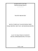 Quản lý nhân lực tại ngân hàng TMCP ngoại thương việt nam – chi nhánh hải dương 