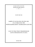 Nghiên cứu sự hài lòng với công việc của cán bộ, giảng viên trường đại học kinh tế   ĐHQGHN 
