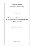 Nghiên cứu tính đối kháng cỏ dại của 5 dòng lúa TK1, TK3, TK5, TS6, TS8 được tạo ra bằng lai hữu tính và đột biến thực nghiệm (Luận văn thạc sĩ)
