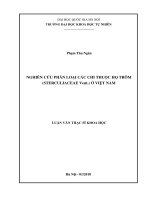 Nghiên cứu phân loại các chi thuộc họ trôm (sterculiaceae vent ) ở việt nam 