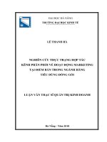 Nghiên cứu thực trạng hợp tác kênh phân phối về hoạt động marketing tại điểm bán trong ngành hàng tiêu dùng đóng gói