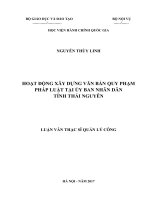 Luận văn “Hoàn thiện hoạt động xây dựng văn bản quy phạm pháp luật tại Ủy ban nhân dân tỉnh Thái Nguyên”