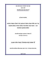 Hoàn thiện công tác quản lý bảo lãnh tiền vay tại ngân hàng thương mại cổ phần công thương việt nam – chi nhánh quảng bình 
