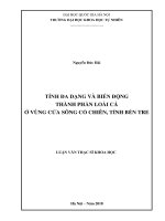 Tính đa dạng và biến động thành phần loài cá ở vùng cửa sông cổ chiên, tỉnh bến tre 