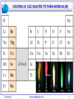 Hóa vô cơ  Chương 3: Nguyên tố nhóm IIA