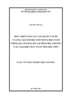 Phát triển năng lực giải quyết vấn đề và sáng tạo cho học sinh trung học cơ sở thông qua sử dụng bài tập phân hóa chương Các loại hợp chất vô cơ Hóa học lớp 9 (Luận văn thạc sĩ)