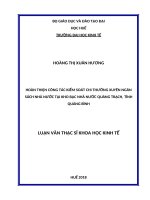 Hoàn thiện công tác kiểm soát chi thường xuyên ngân sách nhà nước tại kho bạc nhà nước quảng trạch, tỉnh quảng bình 