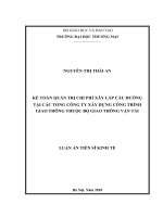 Kế toán quản trị chi phí xây lắp cầu, đường tại các tổng công ty xây dựng công trình giao thông thuộc bộ giao thông vận tải