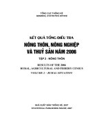 Kết quả tổng điều tra nông thôn, nông nghiệp và thủy sản năm 2006 tập 2 (NXB thống kê 2007)   cục thống kê, 376 trang 