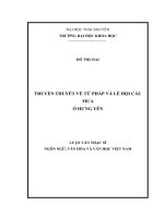 Truyền thuyết về tứ pháp và lễ hội cầu mưa ở Hưng Yên (Luận văn thạc sĩ)