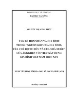Vấn đề hôn nhân và gia đình trong  nguồn gốc của gia đình, của chế độ tư hữu và 