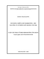 Xây dựng chiến lược marketing   MIX tại công ty cổ phần giấy hoàng văn thụ 