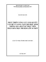Phát triển năng lực giải quyết vấn đề và sáng tạo cho học sinh thông qua bài tập thực tiễn phần hóa học phi kim lớp 10 THPT (Luận văn thạc sĩ)