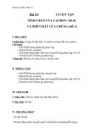 Giáo án Hóa học 11 bài 19: Luyện tập  Tính chất của Cacbon, Silic và các hợp chất của chúng