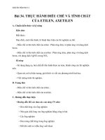 Giáo án Hóa học 11 bài 34: Thực hành điều chế và tính chất của Etilen, Axetilen