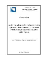 Quản trị kênh phân phối sản phẩm gạch ốp lát của công ty cổ phần prime group trên thị trường miền trung (luận văn thạc sĩ) 